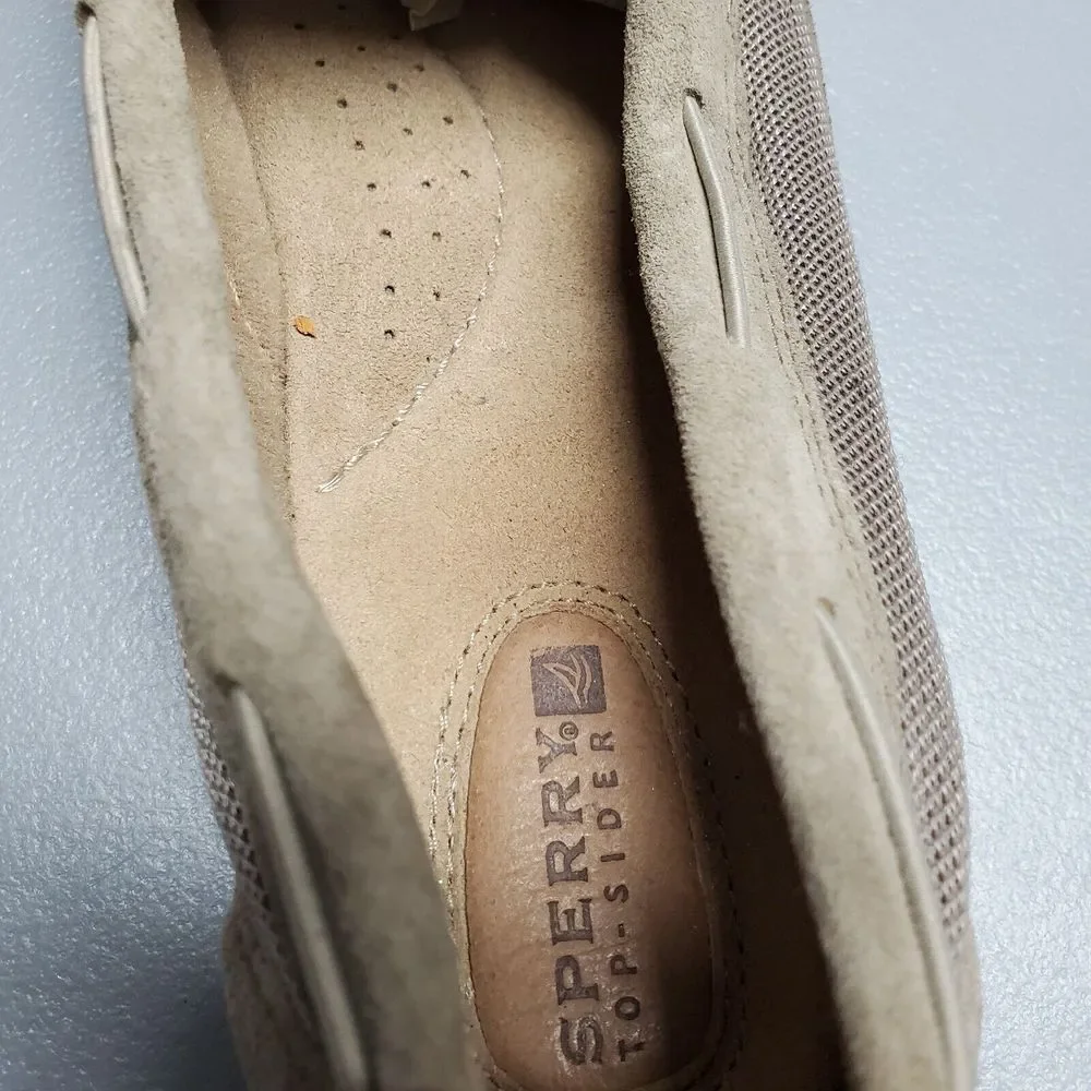 SPERRY Top Spider Nautical Boat Shoes Womens Size 10 Gray‎ Suede Slip On 9453333